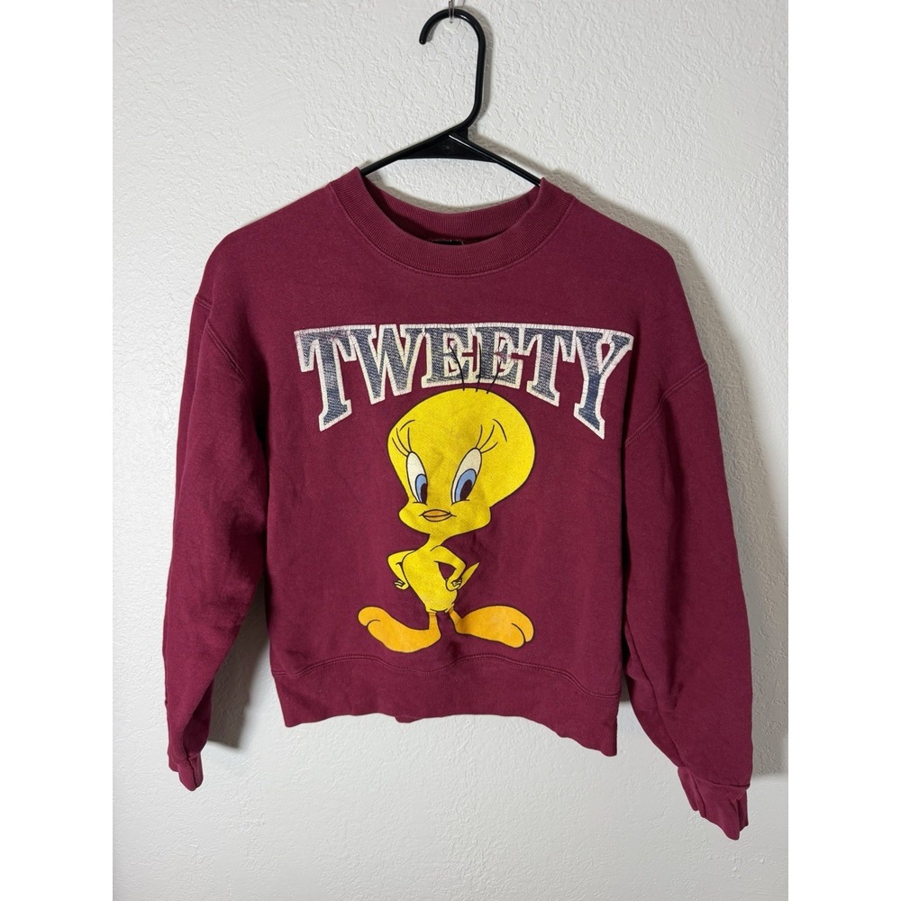 Vintage 90s Tweety Bird Warner Bros Women's Sweatshirt USA Size Small Rare